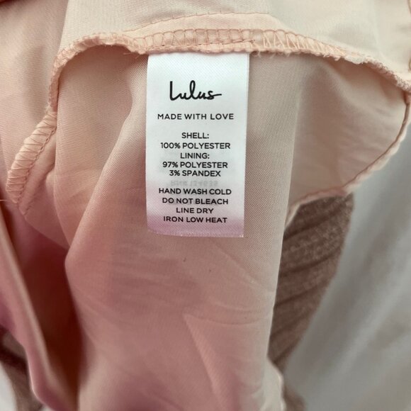 LULU’S Sweetest Soirée Blush Metallic Pleated Open Back Mini Dress, Size XL, NWT - Picture 8 of 8